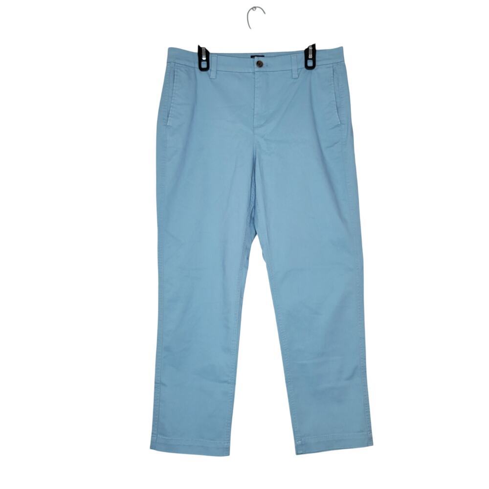 Light Blue Womens Girlfriend Straight Leg Chinos